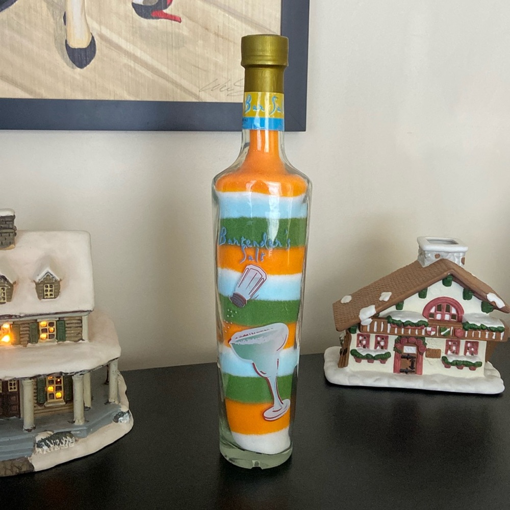 Bartender’s Salt Orange blue green layered margarita salt New sealed in bottle